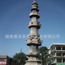 惠安熙和宗教青石浮雕经幢 六棱石幢 菩萨像底座 身刻弥勒上身经 直销