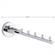 不锈钢活动衣钩 浴室挂衣杆旋转排钩挂钩衣帽钩酒店挂衣架 尚莎