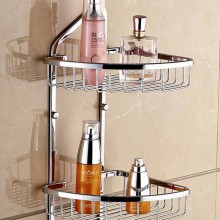 贝尔纳304不锈钢浴室置物架 卫生间收纳架 浴室转角架 卫浴