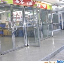 小店区玻璃门安装维修地弹簧合页推拉门 不锈钢焊接