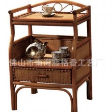 休闲藤木茶水架 卫浴置物架 餐厅茶水架