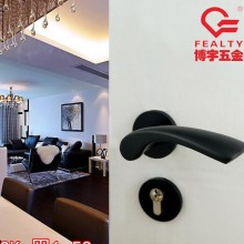 氧化铝室内锁具 黑色分体太空铝机械门锁批发 房门锁 木门锁