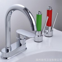 恩鼎卫浴 冷热三孔 双孔面盆水龙头厂家批发 二联 两联混水阀