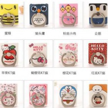 懒人防丢防摔被贴手机支架. 360度旋转卡通手机金属指环支架