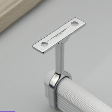 挂衣杆吊通法兰座衣柜内配件不锈钢管托毛巾杆固定座中通吊 管托