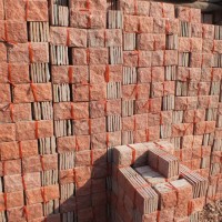 红色文化石太行红文化石粉砂岩蘑菇石厂家