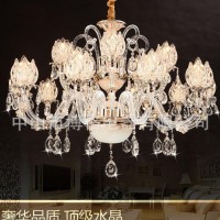 生产厂家批发水晶灯豪华K9透明水晶吊灯 灯饰批发水晶蜡烛吊灯