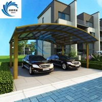 名豪a-03别墅停车棚小区汽车棚雨棚单边车棚荷包棚耐力板厂家