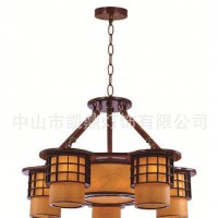 酒店工程灯 羊皮灯 大堂吊灯 布艺灯 木艺灯 大吊灯 中式吊