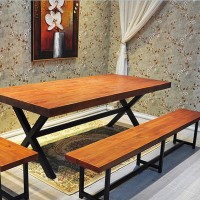 美式咖啡厅实木桌椅 家用客厅休闲铁艺餐桌椅饭店餐厅桌椅定制