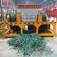 质量好易拉罐金属粉碎机 废旧油桶破碎机 废铁废钢双轴撕碎机ps