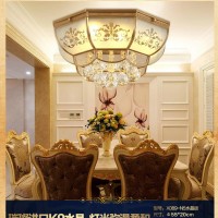 品凡欧式艺术卧室全铜灯大气客厅书房灯玻璃焊锡复古吸顶灯厂家