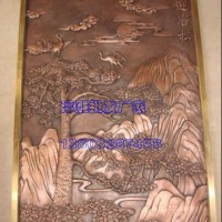 迎客松 中式人造砂岩浮雕壁画定制装饰浮雕背景墙 中式四神兽艺