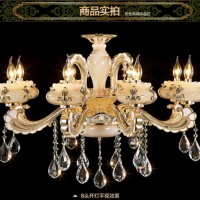 新款高端锌合金水晶吊灯 豪华客厅餐厅卧室别墅玉石吊灯