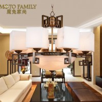 古镇实力厂家定做客厅灯复古酒店会所吊灯，西班牙云石全铜灯批发