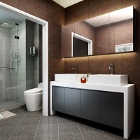 新款卫生间洗脸盆洗漱台MS007 0.8米 现代简约含镜洗手盆组合柜