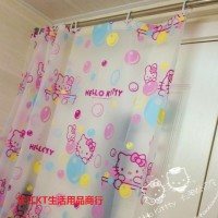 环保防水泡泡浴帘 hello kitty可爱卡通半透明浴帘