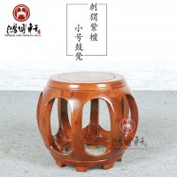 鸿博轩古典家具   刺猬紫檀小鼓凳   红木小鼓凳    非洲黄花梨板凳   鸿博轩中式小鼓凳