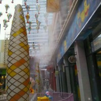 步行街喷雾降温|室外降温设备|人造雾降温