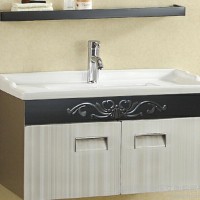 直销现代简约挂墙式不锈钢浴室柜一体陶瓷盆洗脸盆组合柜特价