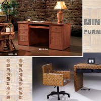 佛山藤格香家具办公桌    藤木书架