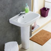 精品卫浴 卫生间阳台陶瓷立柱盆 落地立柱洗手盆 陶瓷洗脸