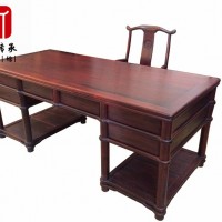 莆田市一木传承红木家具圆包圆办公桌椅