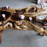 [厂家直销]雕龙鸡翅木根雕红木批发 古典家具中式鸡翅木根雕茶