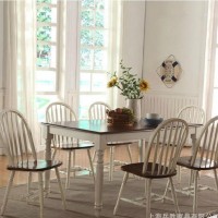 厂家直销 美式家具全实木餐桌椅  实木混搭餐厅桌椅