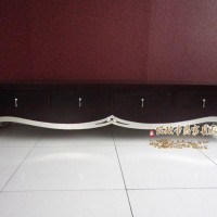 厂家可定制特价 新古典地厅柜 实木家具地柜 黑色描银 欧式电