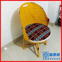 创意loft复古软垫铁艺手工棕红色油桶餐椅 酒吧铁艺休闲吧椅