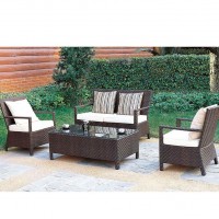 广东纯手工编织藤制桌椅户外仿藤桌椅组合酒店藤椅茶几4件套