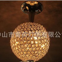 灯饰厂家 灯饰品牌 现代水晶吊灯K9水晶 橄榄球玻璃水晶灯 工程灯