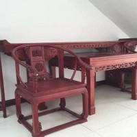 明清仿古老榆木中堂四件套