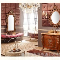 欧式洗手台盆柜 佛山仿古实木浴室柜厂家 2014新款品牌卫浴柜6913