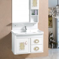 杭州卫浴柜厂家批发卫生间一体陶瓷洗脸盆PVC浴室柜挂墙式一件起批