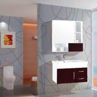 百居益 PVC洗手盆陶瓷盆简约黑色 时尚现代浴室柜1096