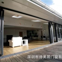 广东高端大折叠门 重型折叠门铝合金折叠移门大厅防盗门阳台门
