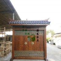 CY024松木庭院门 垂花门 进户门 带框、带门檐 实木门