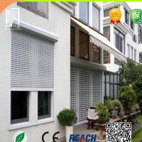 生产厂家杭州32型梯形铝型材卷帘窗  遥控保温防盗卷帘窗
