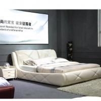 双人床皮床 1.8米简约现代时尚 软体床靠背主卧小户型 90