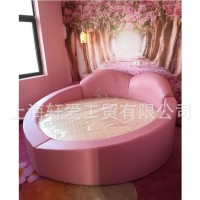 主题酒店情趣床 客房圆形水床 宾馆情趣电动床 心型情趣床
