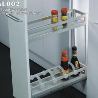 橱柜铝合金拉篮枫叶智能AL002厨房调味篮喷砂双层厨房橱柜置物架
