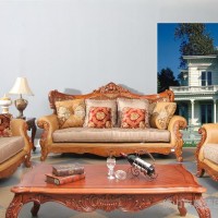 供应美式沙发ZYM-13004B客厅家具 成套别墅家具 皮布艺沙发