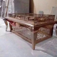 欧式茶几 会所茶几 俱乐部茶几  玫瑰金不锈钢茶几厂家直销