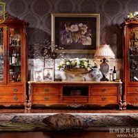 供应虹一HY-MD110客厅美式实木电视柜边柜酒柜欧式