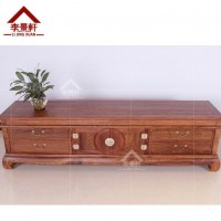李景轩红木家具古典刺猬紫檀团圆电视柜烫蜡黄花梨全实木视听地柜