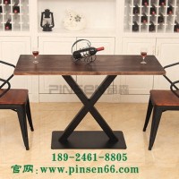 铁艺餐桌椅组合 欧美铁艺实木桌椅茶几 复古咖啡厅桌子定做