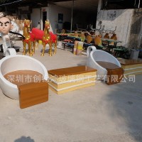 玻璃钢蛋糕排椅  商场装饰品休闲椅  甜品造型休闲椅 创意造