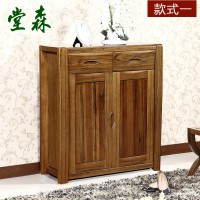 全实木二门鞋柜 胡桃木三门鞋柜玄关门厅鞋架现代简约